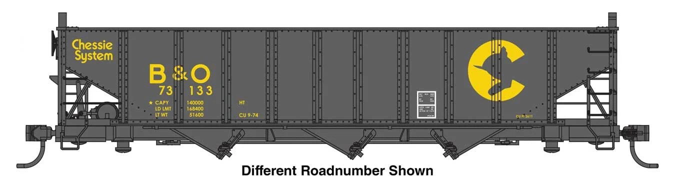 Walthers Mainline HO Scale Baltimore & Ohio #75689 70-Ton AAR 3-Bay Open Hopper