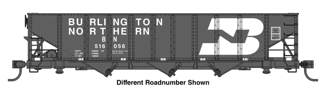 Walthers Mainline HO Scale Burlington Northern #516535 70-Ton AAR 3-Bay Open Hopper