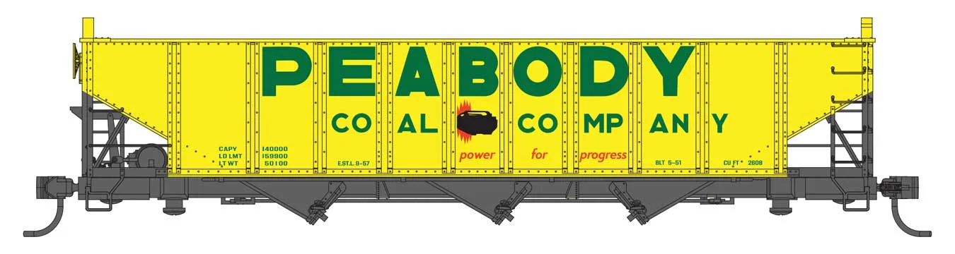 Walthers Mainline HO Scale Peabody #6948 70-Ton AAR 3-Bay Open Hopper