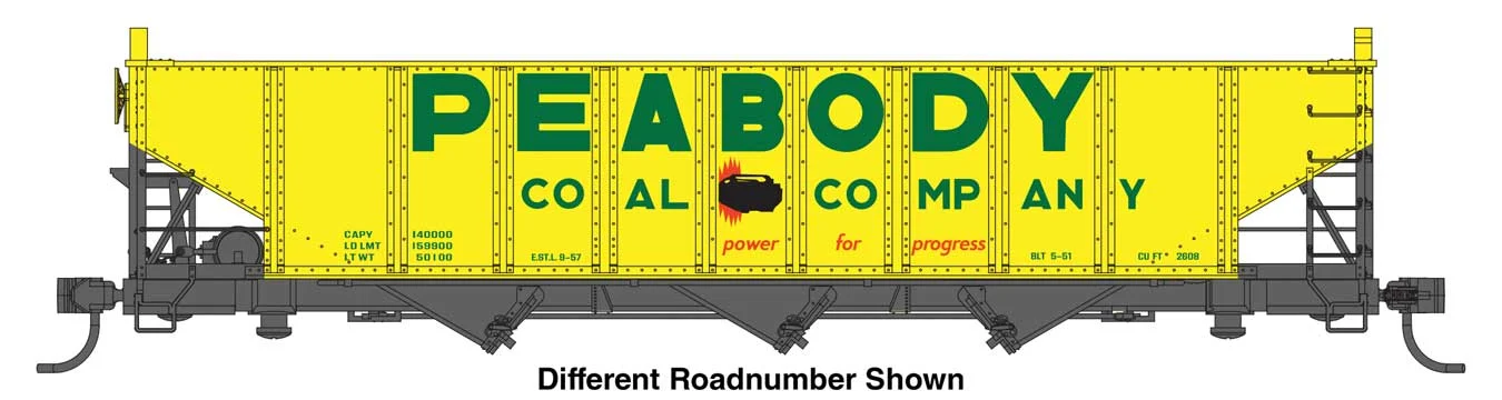 Walthers Mainline HO Scale Peabody #6954 70-Ton AAR 3-Bay Open Hopper