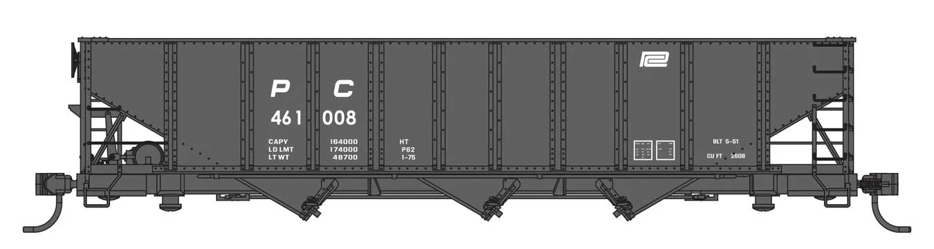 Walthers Mainline HO Scale Penn Central #461008 70-Ton AAR 3-Bay Open Hopper