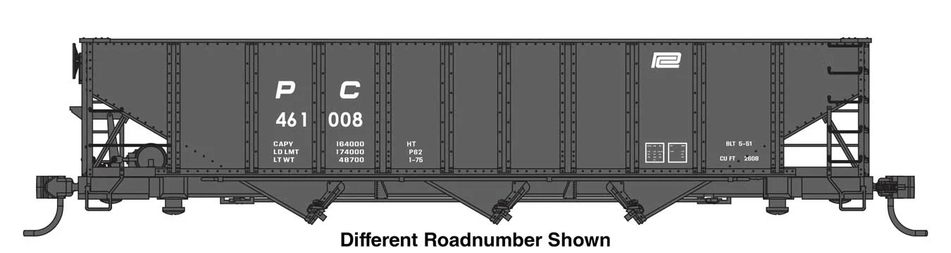 Walthers Mainline HO Scale Penn Central #461104 70-Ton AAR 3-Bay Open Hopper