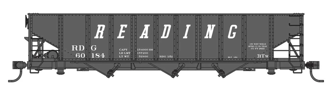 Walthers Mainline HO Scale Reading #60184 70-Ton AAR 3-Bay Open Hopper