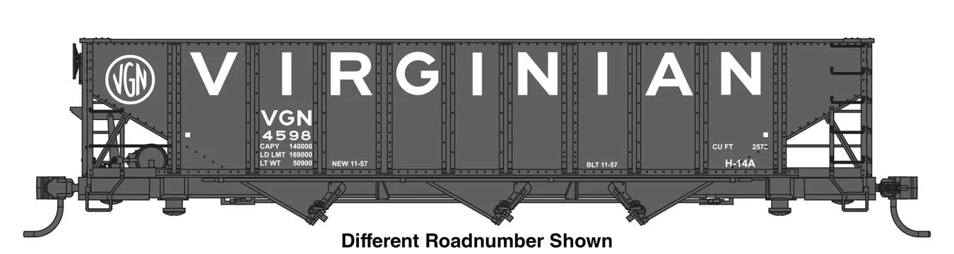 Walthers Mainline HO Scale Virginian #4675 70-Ton AAR 3-Bay Open Hopper