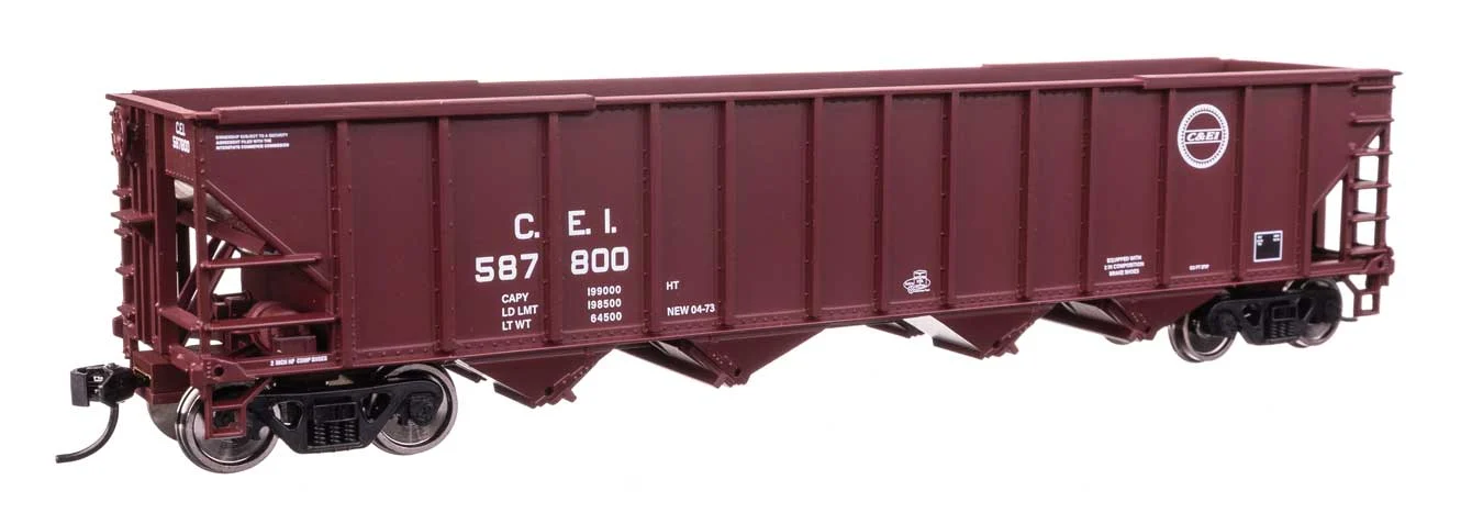 Walthers Mainline HO Scale Chicago & Eastern Illinois #587800 50' 100-Ton 4-Bay Hopper