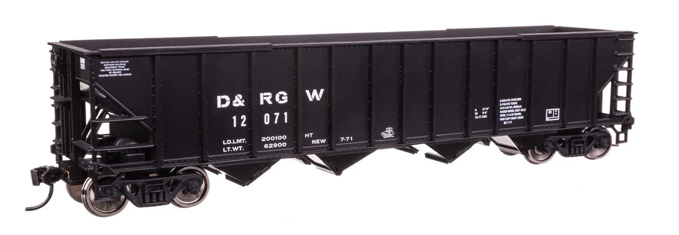 Walthers Mainline HO Scale Denver & Rio Grande Western #12071 50' 100-Ton 4-Bay Hopper