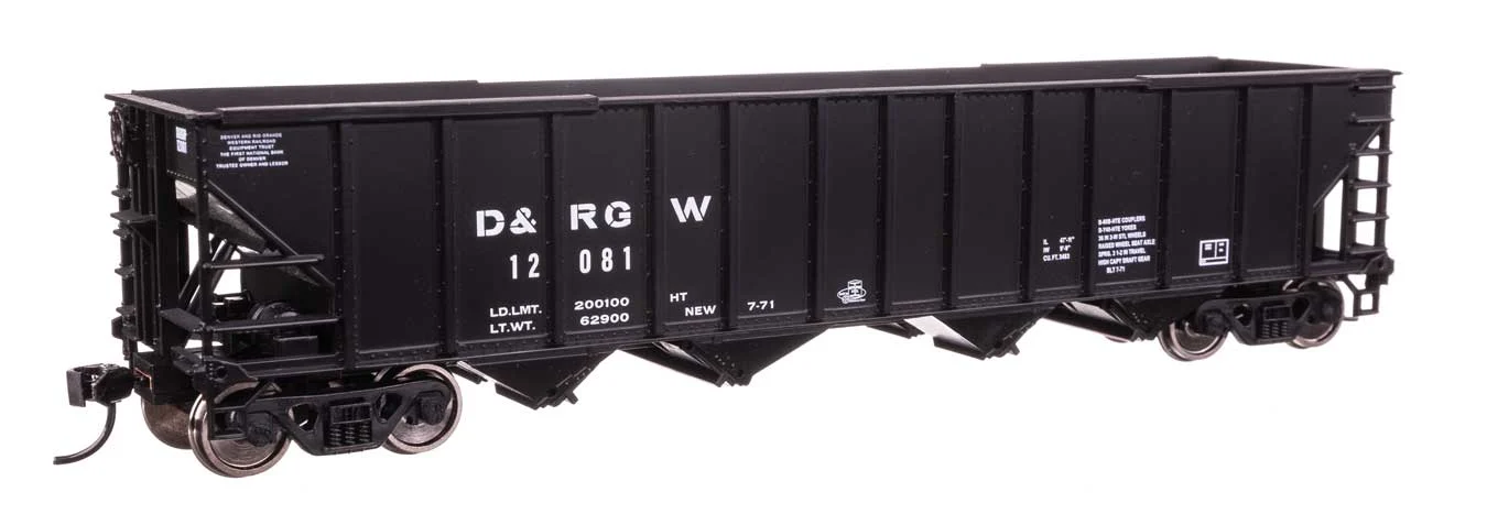 Walthers Mainline HO Scale Denver & Rio Grande Western #12081 50' 100-Ton 4-Bay Hopper