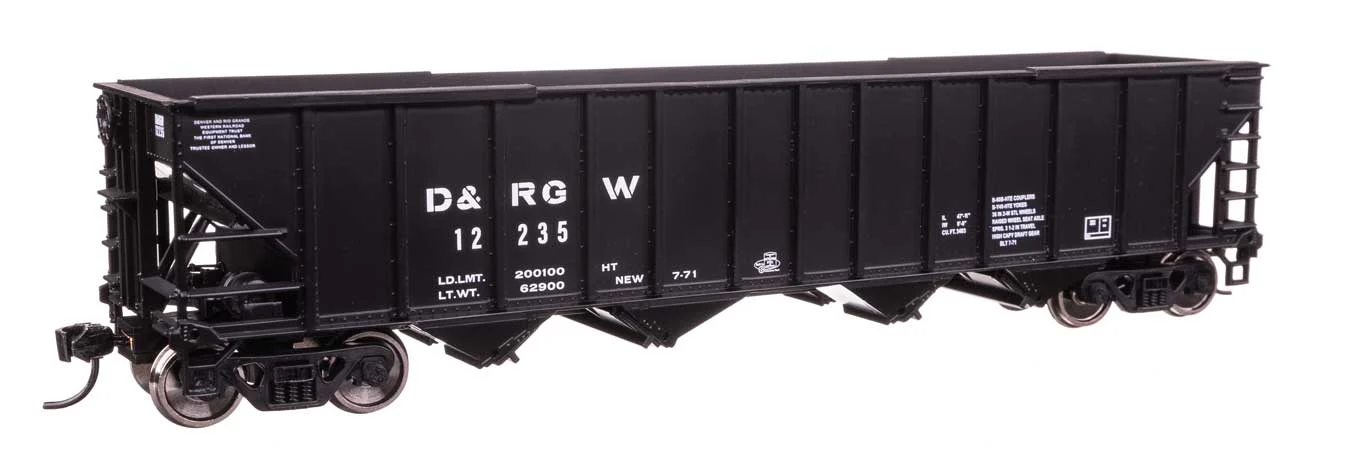 Walthers Mainline HO Scale Denver & Rio Grande Western #12235 50' 100-Ton 4-Bay Hopper