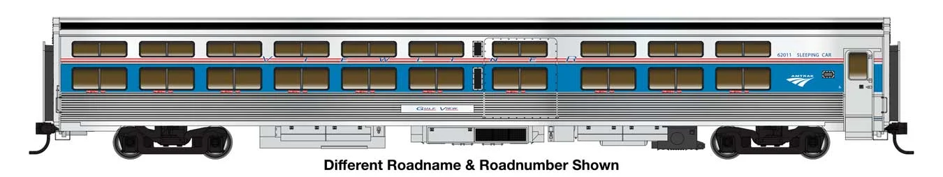 Walthers Proto HO Amtrak VI Early #62028 85' Budd Viewliner Sleeper - Lighted