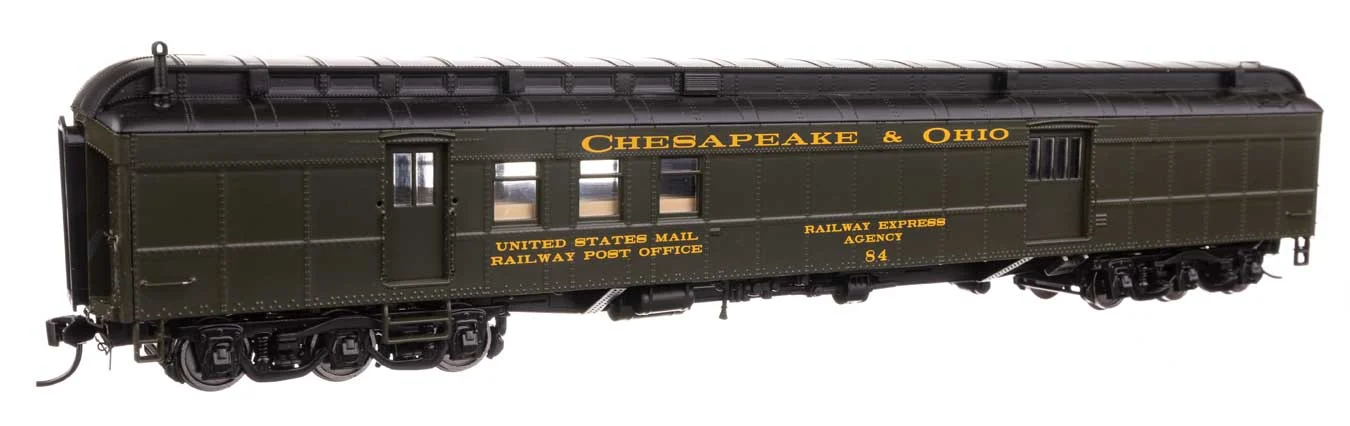 Walthers Proto HO Chesapeake & Ohio #84 70' Heavyweight RPO-Baggage Car w/Clerestory Roof