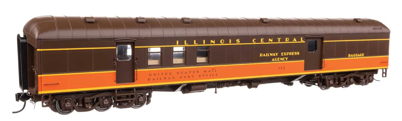 Walthers Proto HO Illinois Central #372 70' Heavyweight RPO-Baggage Car w/Arched Roof