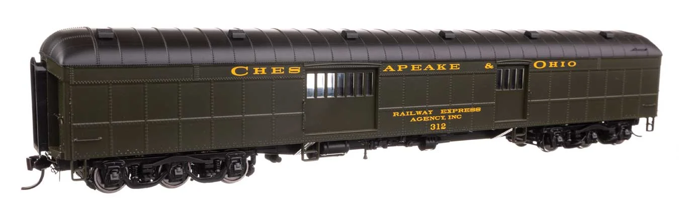 Walthers Proto HO Chesapeake & Ohio #312 70' Heavyweight Baggage Car w/Arched Roof