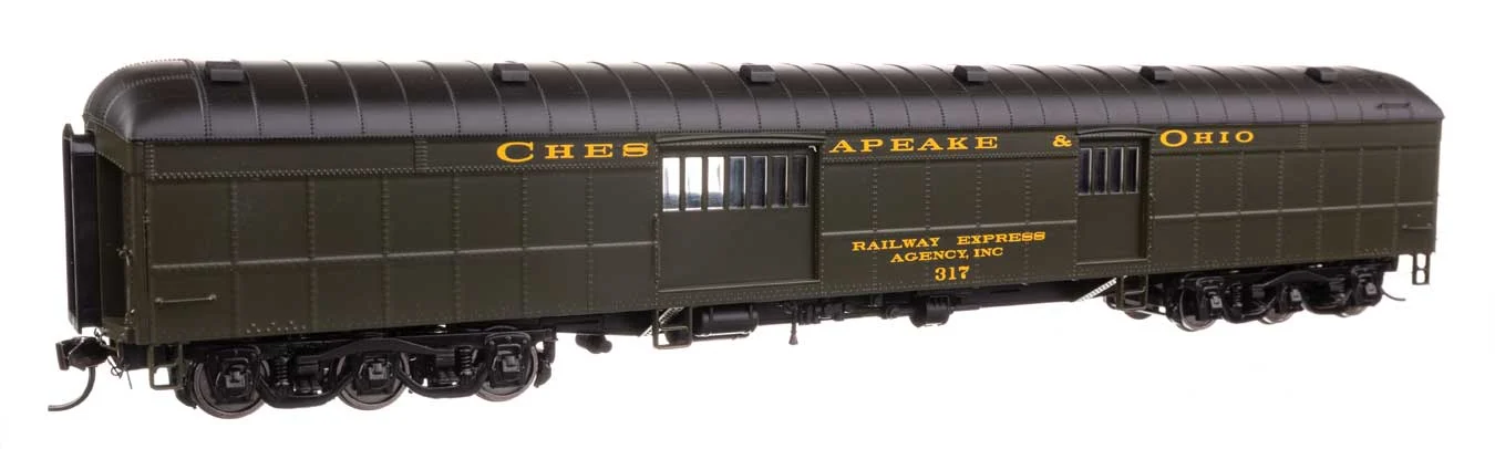 Walthers Proto HO Chesapeake & Ohio #317 70' Heavyweight Baggage Car w/Arched Roof