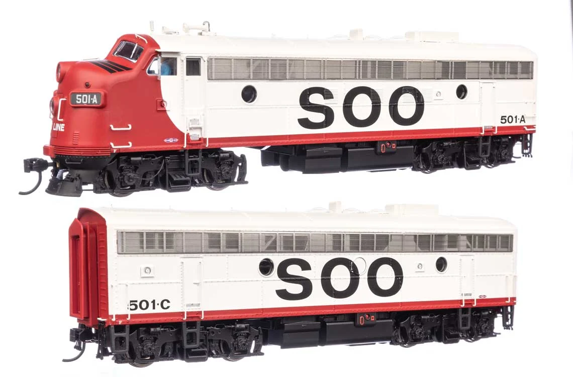 Walthers Proto HO Soo Line #501A & 501C FP7 & F7B - LokSound 5 Sound & DCC