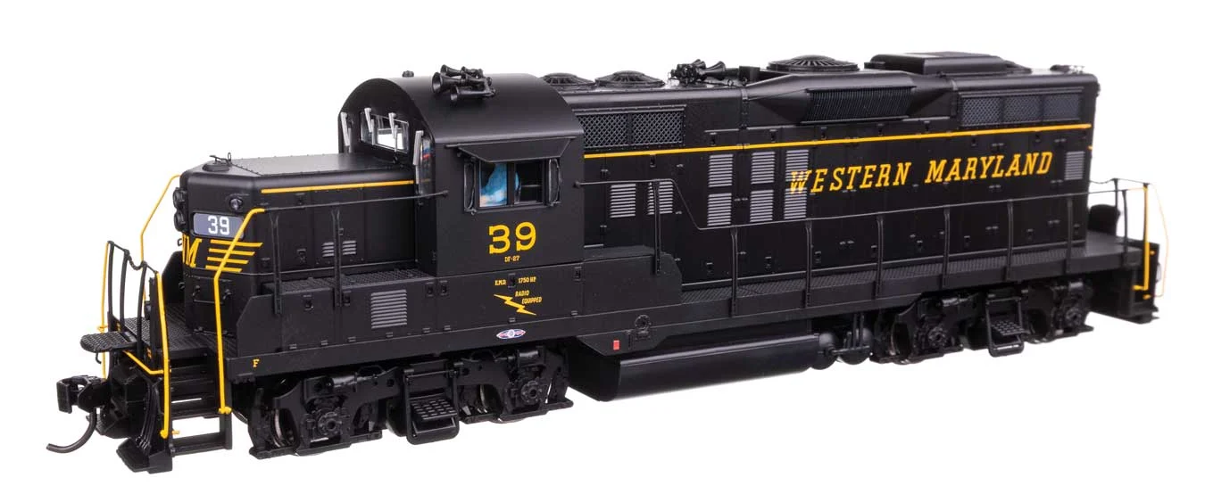 Walthers Proto HO Western Maryland #32 EMD GP9 Phase II - Black/Speed Lettering Scheme - DCC/Sound - 920-42735