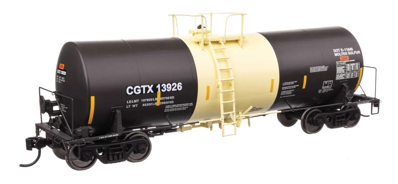 Walthers Proto HO CGTX #13926 40' Trinity 14,000-Gallon Molten Sulfur Tank Car