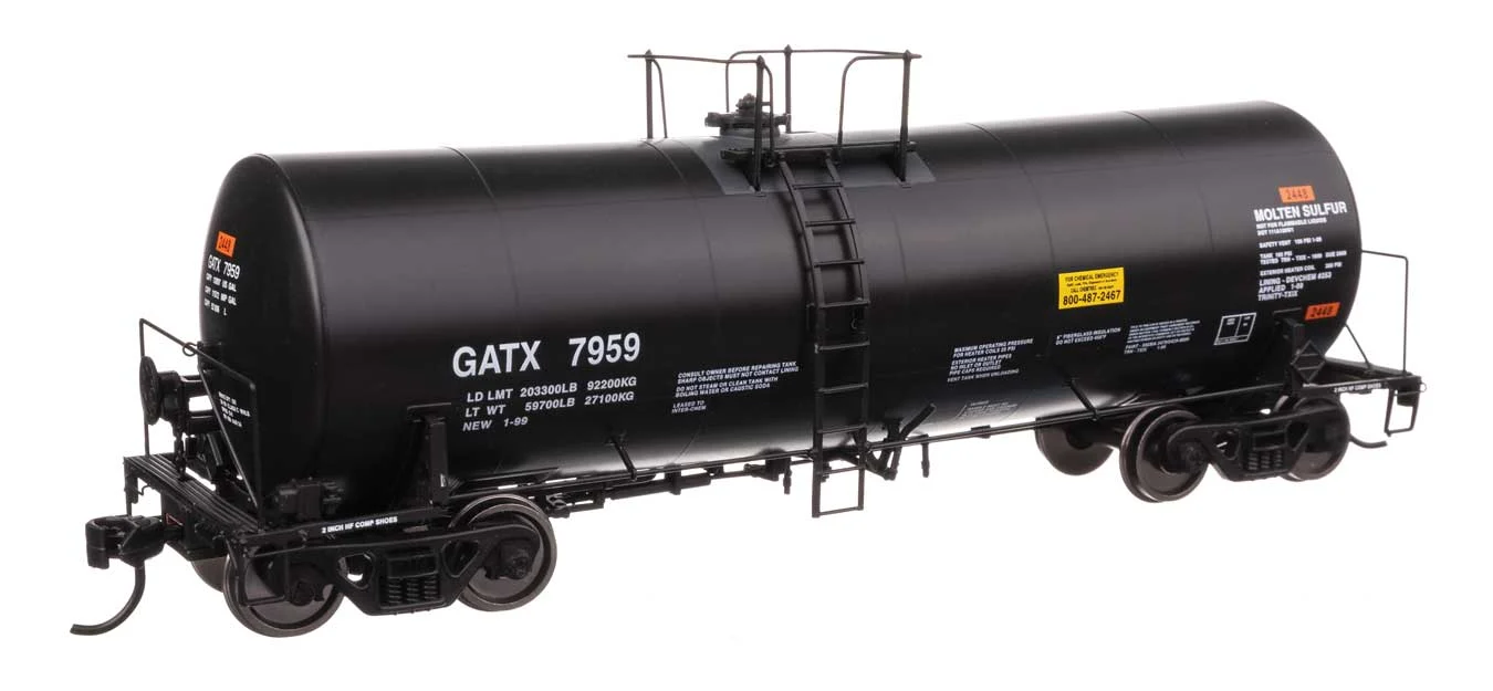 Walthers Proto HO GATX #7959 40' Trinity 14,000-Gallon Molten Sulfur Tank Car