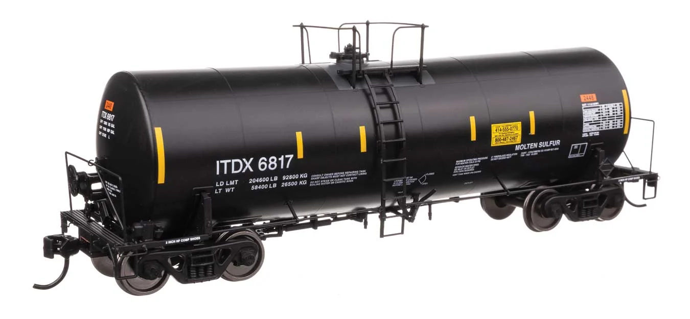 Walthers Proto HO Sulcom ITDX #6817 40' Trinity 14,000-Gallon Molten Sulfur Tank Car