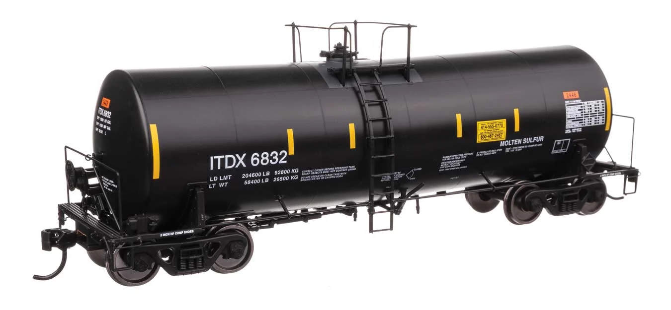Walthers Proto HO Sulcom ITDX #6832 40' Trinity 14,000-Gallon Molten Sulfur Tank Car