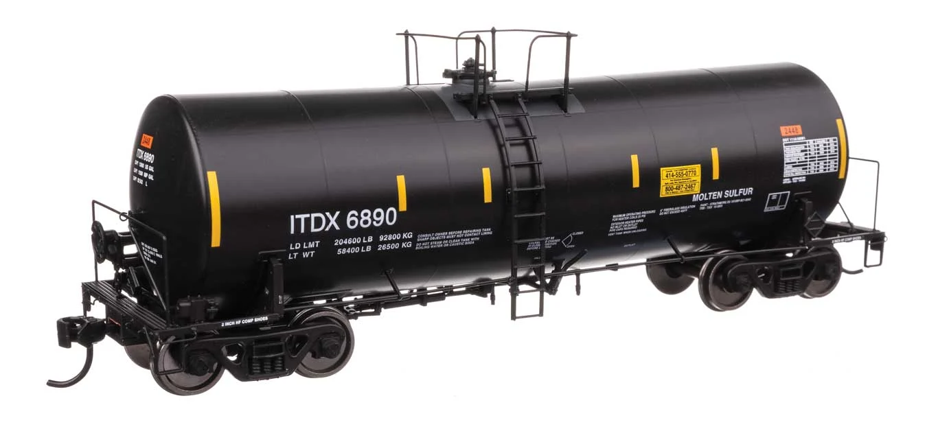 Walthers Proto HO Sulcom ITDX #6890 40' Trinity 14,000-Gallon Molten Sulfur Tank Car