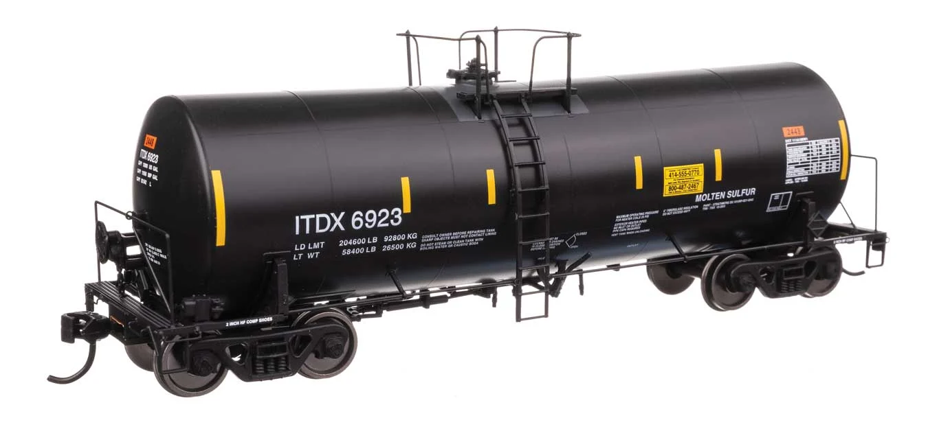 Walthers Proto HO Sulcon ITDX #6923 40' Trinity 14,000-Gallon Molten Sulfur Tank Car