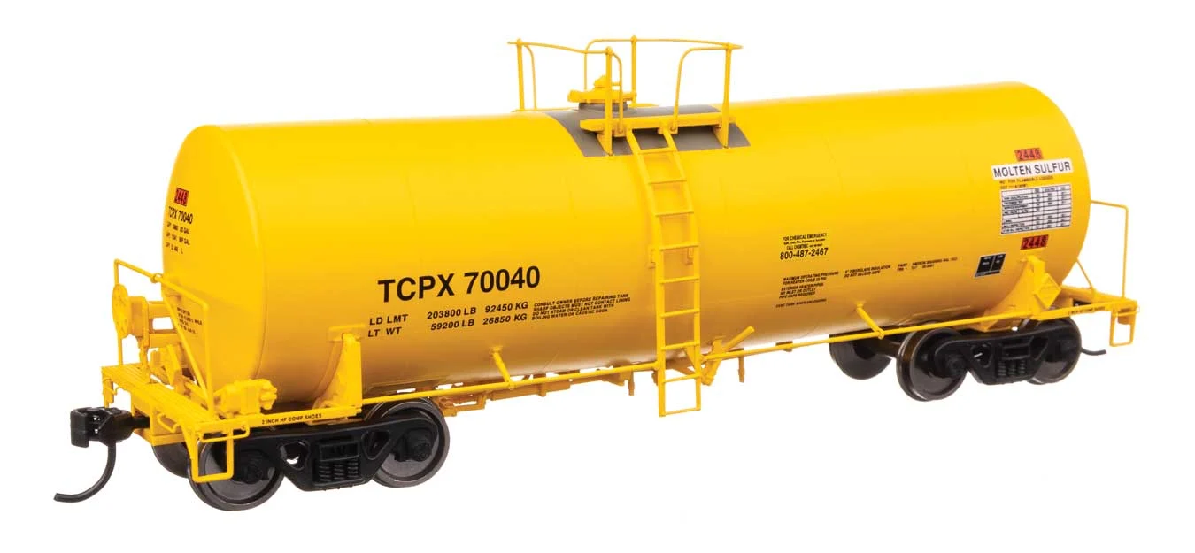 Walthers Proto HO TCPX #70040 40' Trinity 14,000-Gallon Molten Sulfur Tank Car