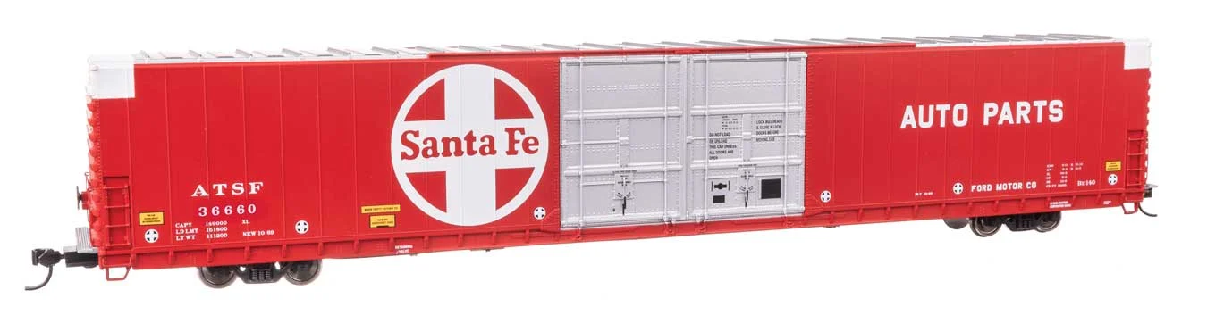 Walthers Proto HO Santa Fe #36660 86' Pullman-Standard Double-Door Hi-Cube Boxcar