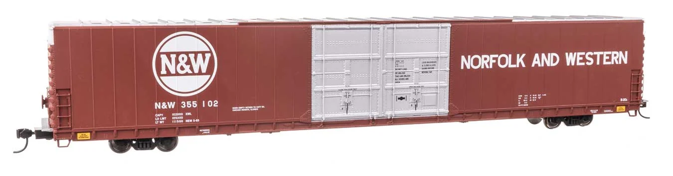Walthers Proto HO Norfolk & Western #355102 86' Pullman-Standard Double-Door Hi-Cube Boxcar