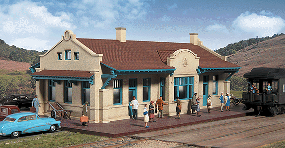 Walthers Cornerstone HO Scale Mission-Style Depot Kit – Santa Fe Railroad Passenger Station – 933-2920