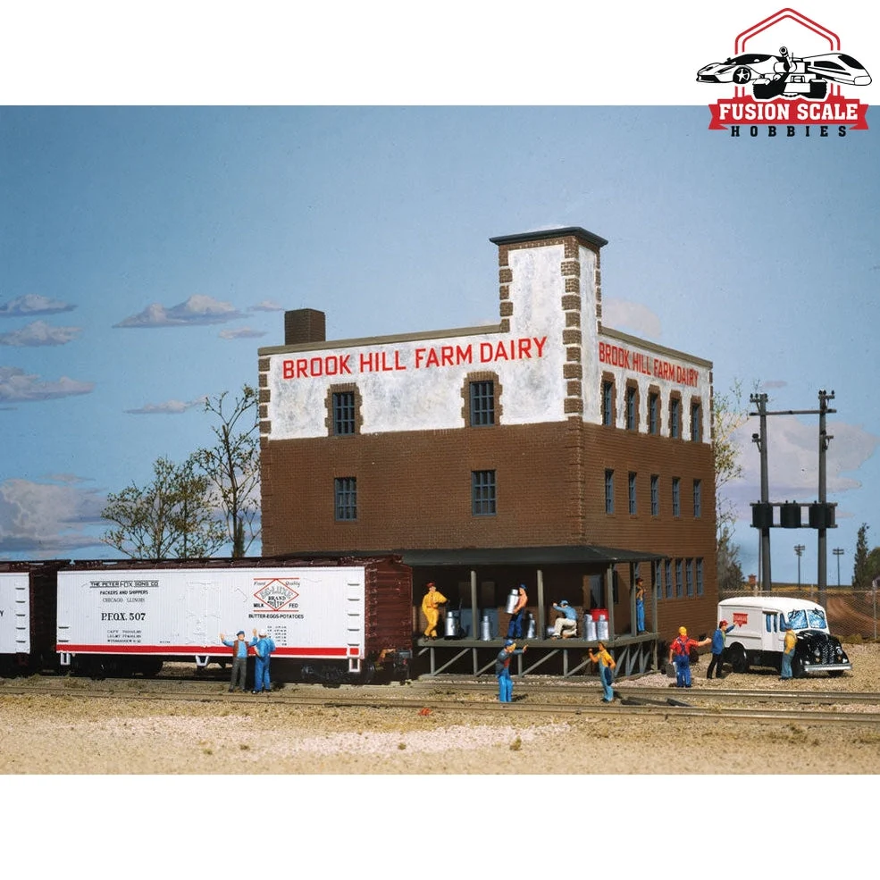 Walthers Cornerstone HO Scale Brook Hill Farm Dairy Kit 73/8 x 71/4" 18.7 x 18.4cm