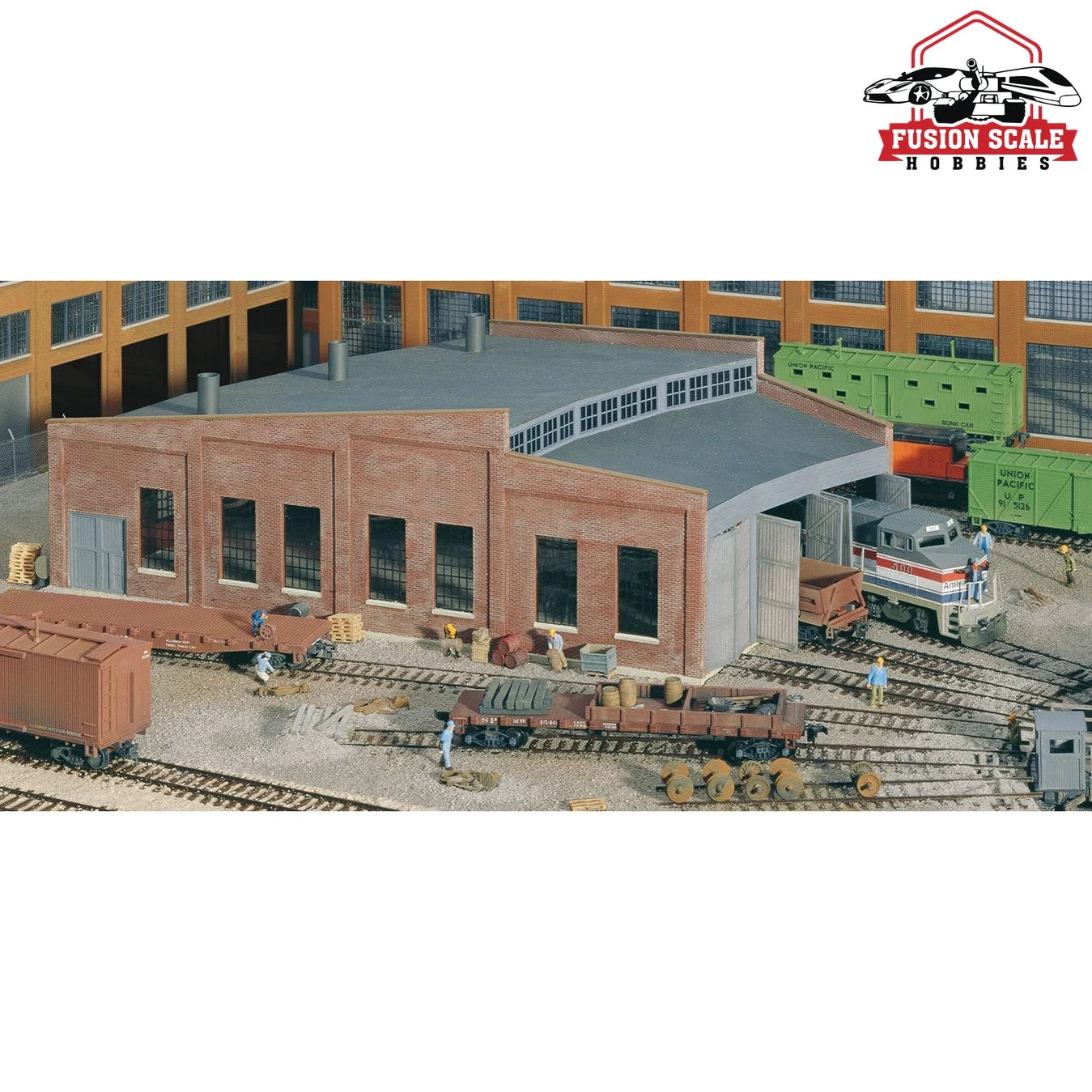 Walthers Cornerstone HO Scale ThreeStall Roundhouse Kit 14 x 141/4 x 411/16" 35.6 x 36.2 x 11.9cm
