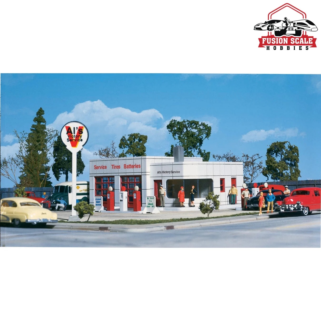 Walthers Cornerstone HO Scale Al's Victory Service Gas Station Kit 4 x 6 x 21/16" 10 x 15 x 5.8cm