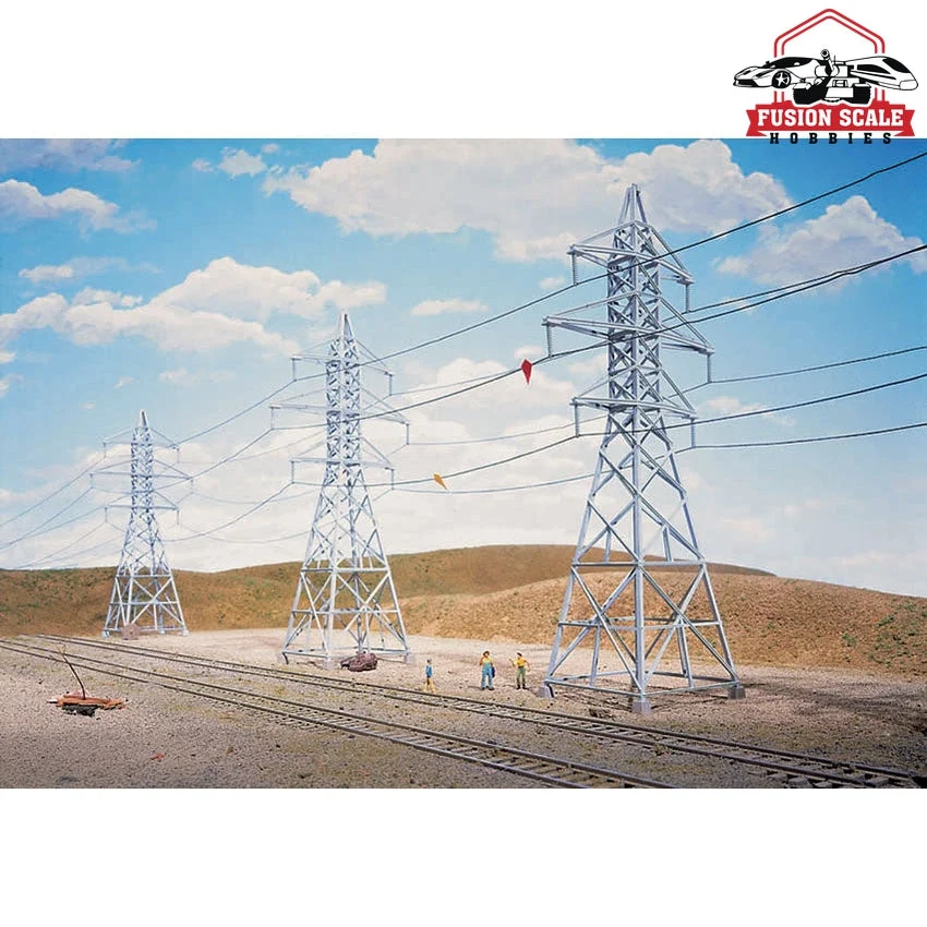 Walthers Cornerstone HO Scale HighVoltage Transmission Tower pkg(4) Kit 21/2 x 21/2 x 93/8" 6.4 x 6.4 x 23.8cm