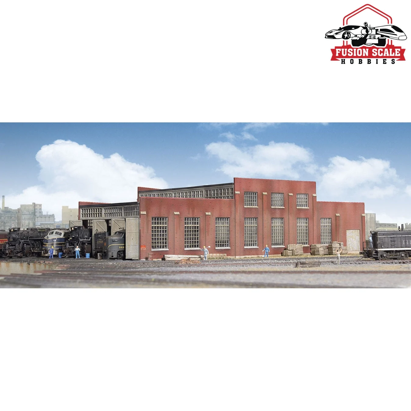 Walthers Cornerstone N Scale 3Stall Modern Roundhouse Kit 1013/16 x 315/16" 27.4 x 10cm; Stall Width at Rear 33/16" 8.1cm