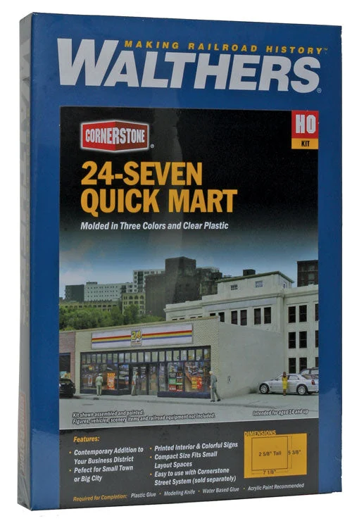 Walthers Cornerstone HO Scale 24 Seven Quick Mart Kit