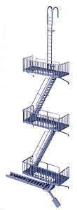 Walthers Cornerstone HO Scale Vintage Fire Escape Kit – Urban Building Detail Accessory – 933-3729
