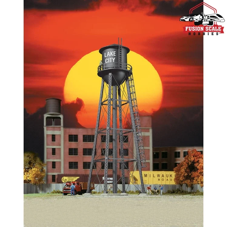 Walthers Cornerstone N Scale City Water Tower Assembled Black 23/8 x 23/8 x 7" 6 x 6 x 17.8cm