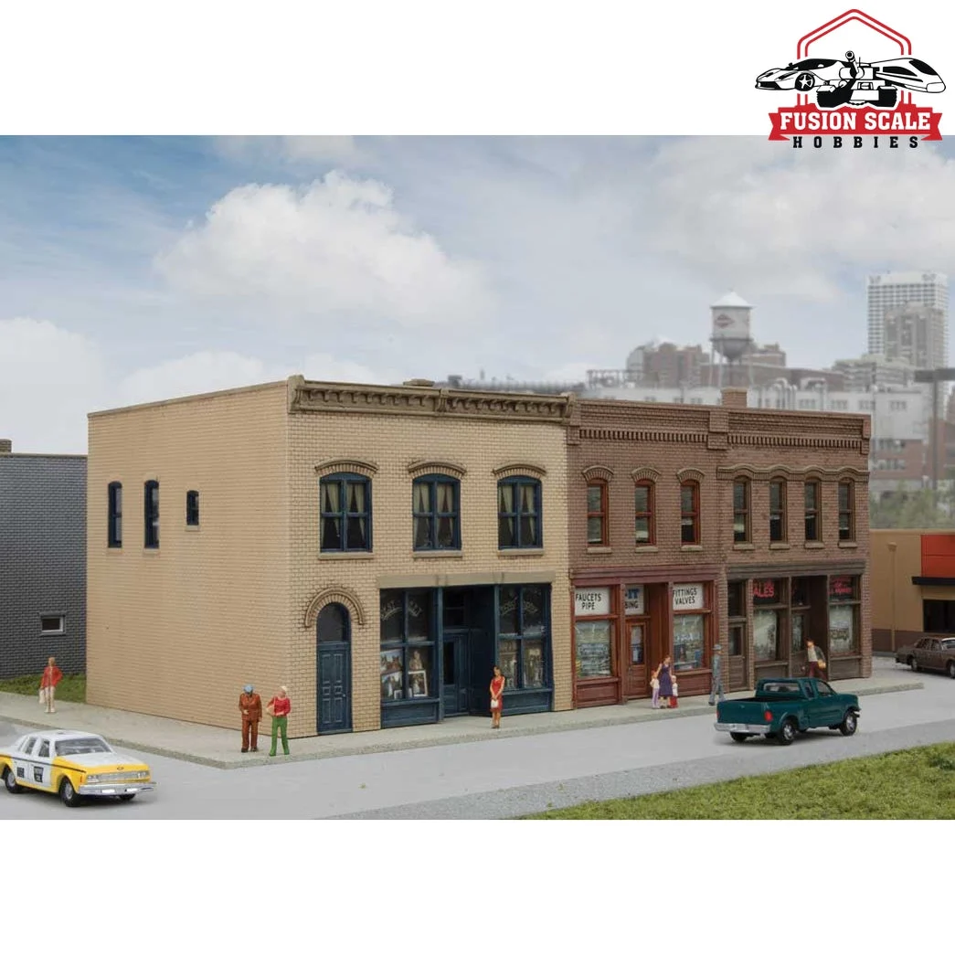 Walthers Cornerstone N Scale Merchant's Row III Kit 63/8 x 37/8 x 213/16" 16.1 x 9.8 x 7.1cm