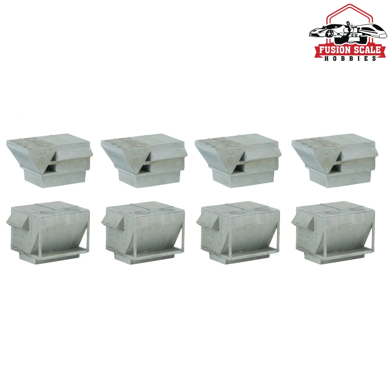 Walthers Cornerstone HO Scale HVAC Units Kit 4 Each of 2 Styles of Rooftop Air Conditioners