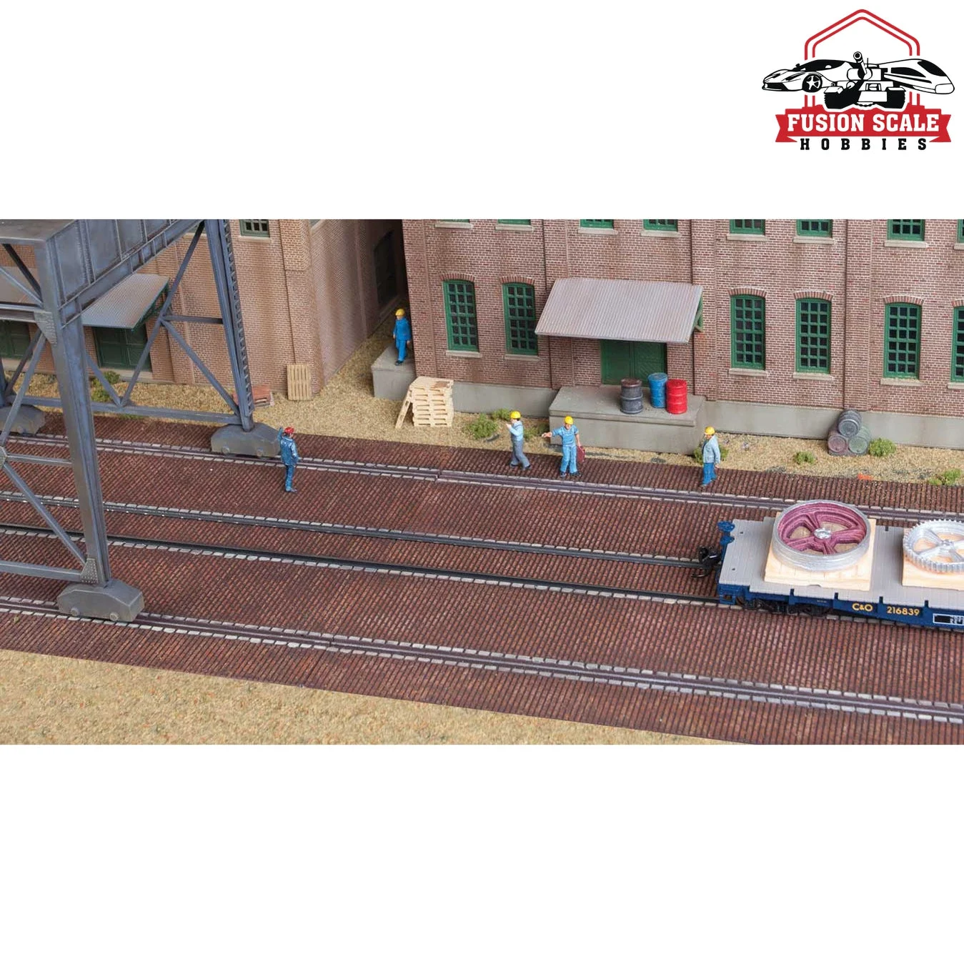 Walthers Cornerstone HO Scale Brick Craneway Base and Street 3Pack Kit Each Section: 125/8 x 51/2" 32 x 13.9cm