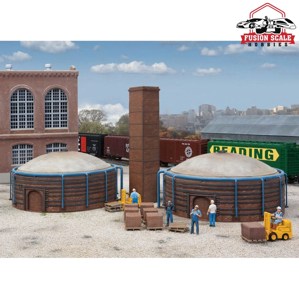 Walthers Cornerstone HO Scale Brick Kilns 2Pack Kit Each 47/8 x 27/32" 12.4 x 5.6cm