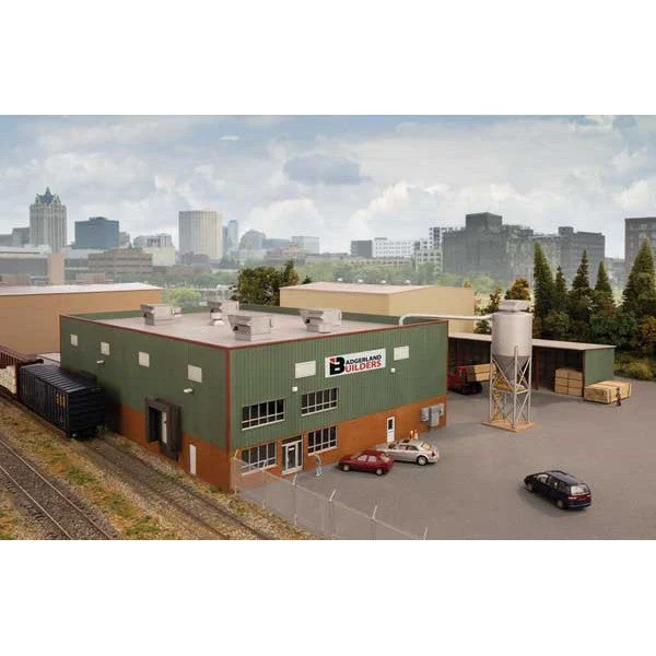 Walthers Cornerstone HO Scale Modern Furniture Factory Kit – Contemporary Rail-Served Manufacturing Facility – 933-4108
