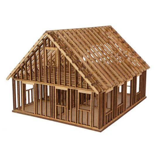 Walthers Cornerstone HO Scale House Under Construction Kit – Postwar Residential Scene Structure – 933-4157