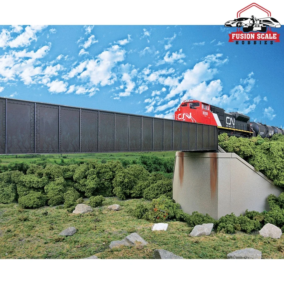 Walthers Cornerstone HO Scale 90' SingleTrack Railroad Through Girder Bridge Kit 121/2 x 23/8 x 11/2" 31.7 x 6 x 3.8cm