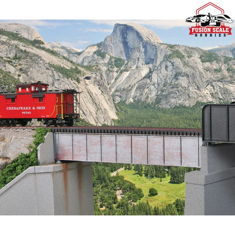 Walthers Cornerstone HO Scale 50' SingleTrack Railroad Deck Girder Bridge Kit 67/8 x 13/16 x 13/16" 17.4 x 3.0 x 3.0cm