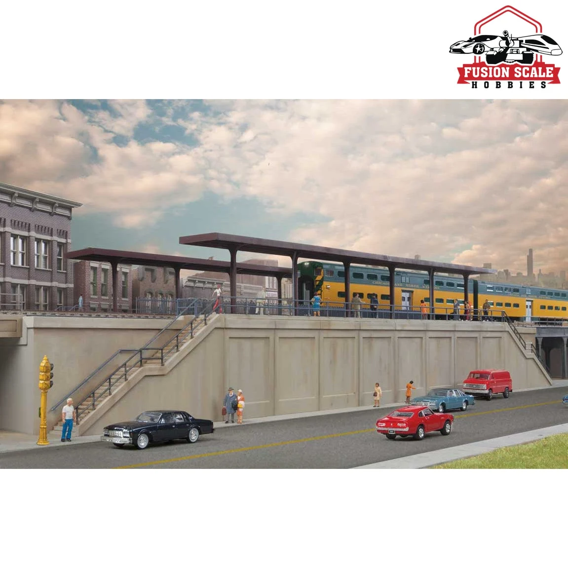 Walthers Cornerstone HO Scale Elevated Commuter Station Kit 201/2 x 67/8 x 411/16" 52 x 17.4 x 11.9cm