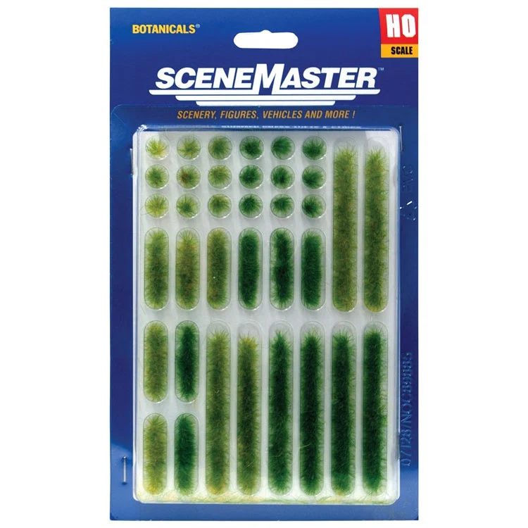 Walthers Grass Tufts and Strips 1/4" 0.6cm Tall -- Summer, 18 of Each