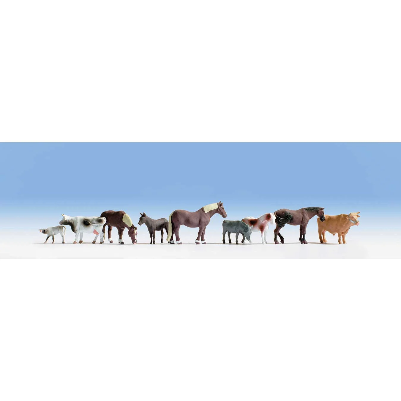 Walthers Large Farm Animals -- 9 Assorted Horses and Cattle