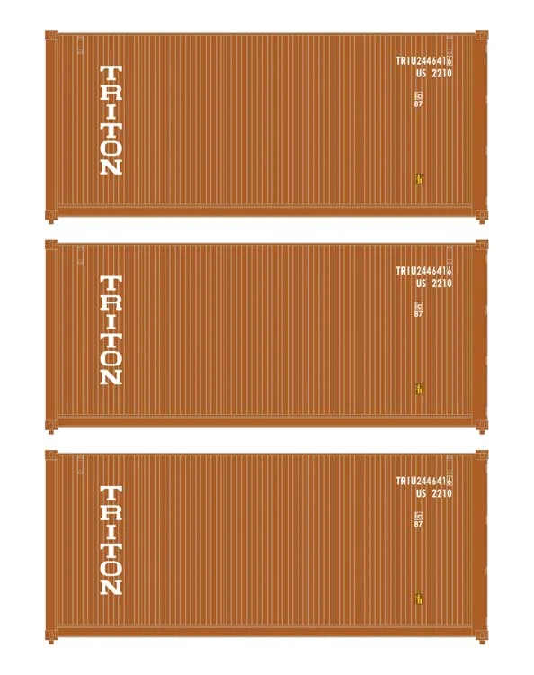 Walthers SceneMaster HO Triton 20' Corrugated Container 3-Pack