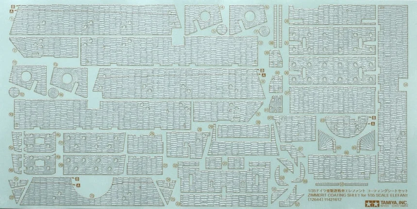 Tamiya 1/35 Zimmerit Coating Sheet Elefant - 12644